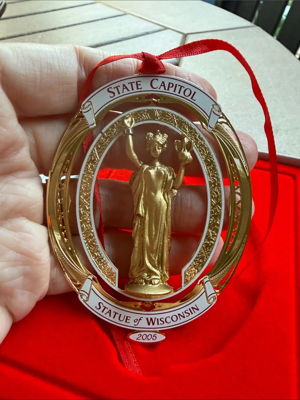 Wisconsin State Capitol Ornament 2005 24K Gold Plated